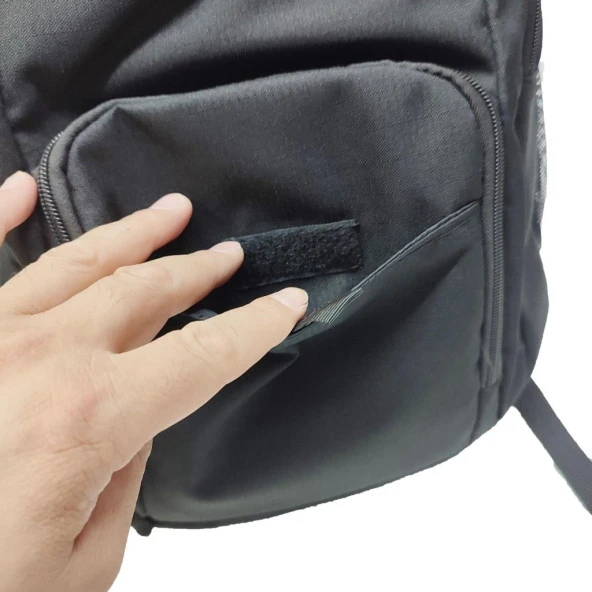 Yatay Fermuarlı Detaylı Spor Model Sırt Çantası Siyah Renk - 10