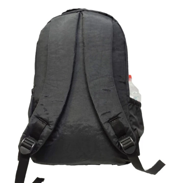 Dikiş Detaylı Krinkıl Kumaş Sırt Çantası Siyah Renk - 10