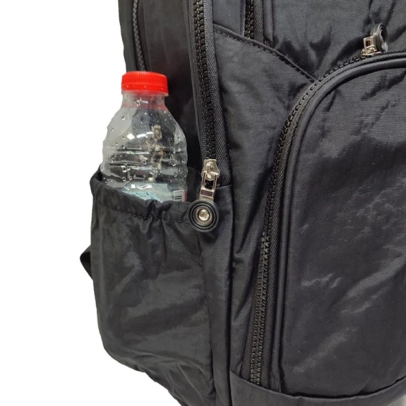 Krinkıl Kumaş Sırt Çantası Siyah Renk - 8