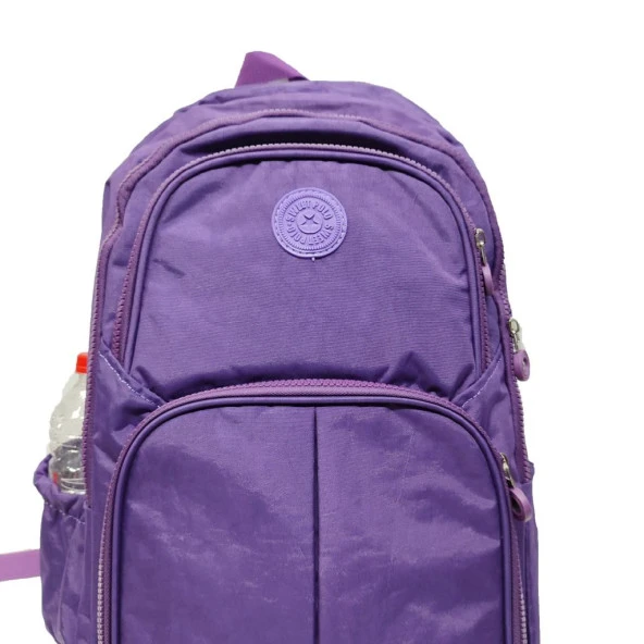 Krinkıl Kumaş Sırt Çantası Mor Renk - 12