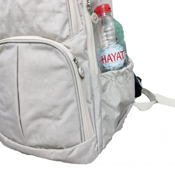 Krinkıl Kumaş Sırt Çantası Krem Renk - 3