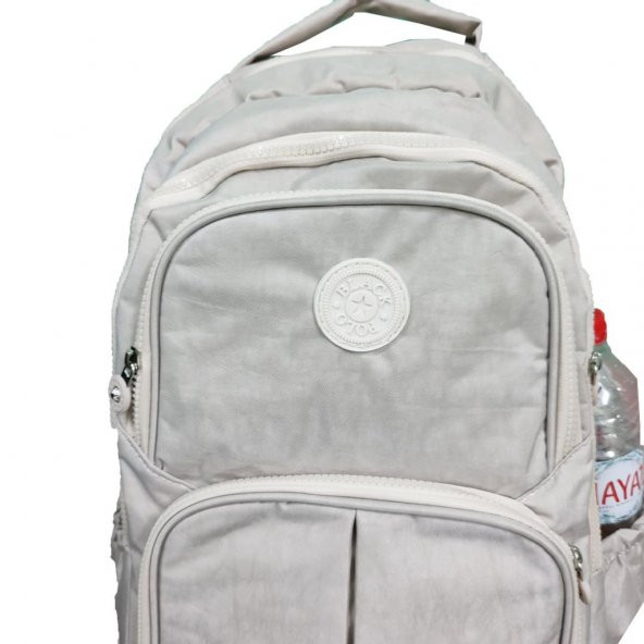 Krinkıl Kumaş Sırt Çantası Krem Renk - 4