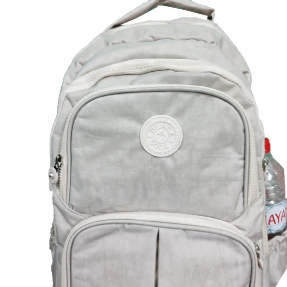 Krinkıl Kumaş Sırt Çantası Krem Renk - 7