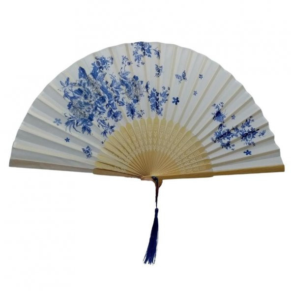 Japon Bambu Kumaş Yelpaze Çanta Boy Stant Hediyeli No.2 - 4