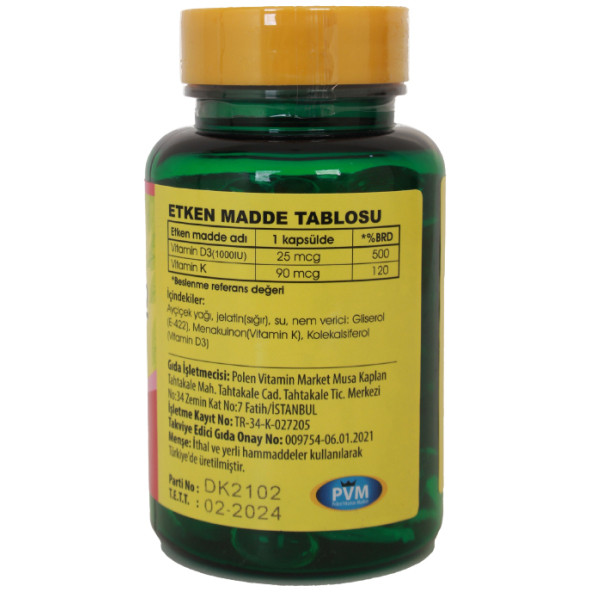 Vitapol D3 Vitamini K2 Vitamini 100 Softgel - 2