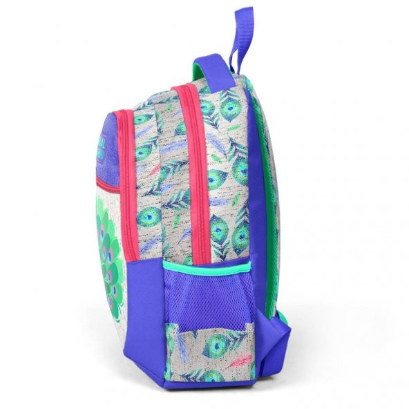 Coral High Tavuskuşu Desenli Büyük Boy Okul Sırt Çantası 23488 - 3