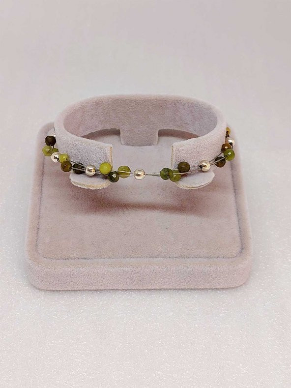 Peridot Zebercet Taşı Bileklik 4mm ürün görseli