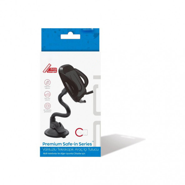 Teleskopik Araç Içi Uzatılabilir Ayarlanabilir Vantuzlu Telefon Tutucu - 4