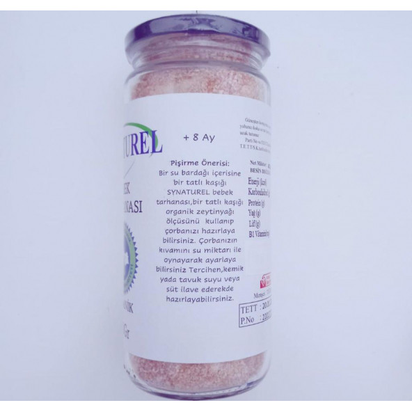 Organik Bebek Tarhanası 400Gr +6ay SERTİFİKALI - 4