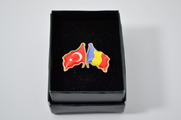 Türkiye Bayrağı Romanya Bayrağı Yaka Rozeti