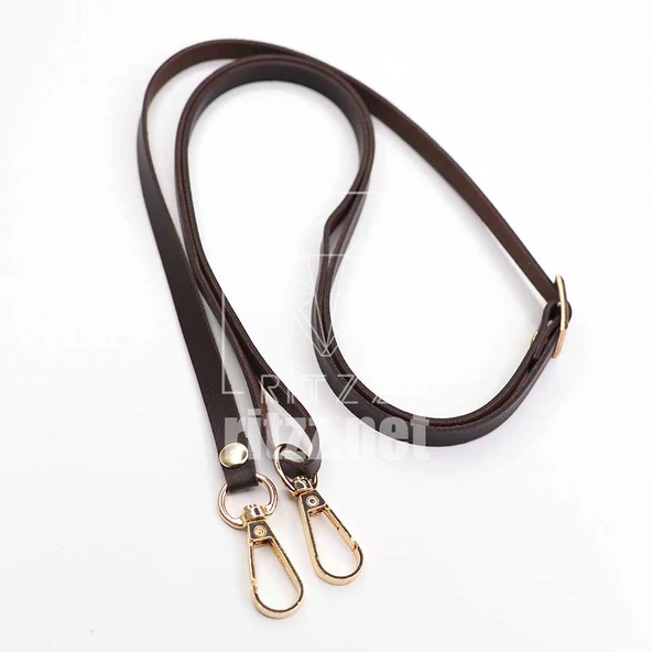 Ayarlanabilir Çanta Sapı Suni Deri 10MM - Gold Kancalı - Resim 5