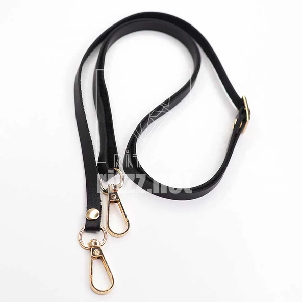 Ayarlanabilir Çanta Sapı Suni Deri 10MM - Gold Kancalı - Resim 3