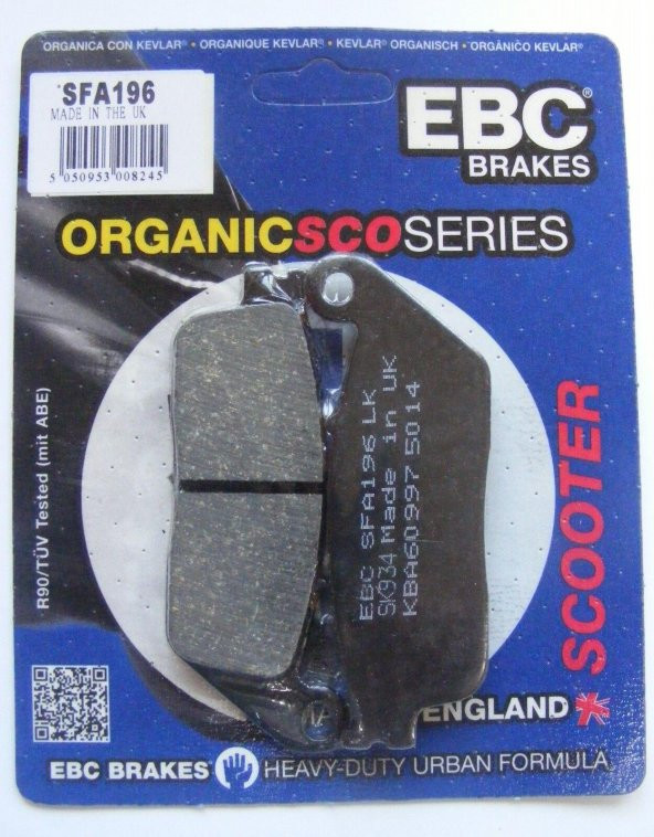Ebc Sfa196 2001-2009 Honda FJS 600 Silverwing ABS Uyumlu Arka Fren Balatası Organik Balata