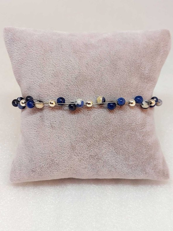 Sodalit Taşı Bileklik 4mm - Resim 2