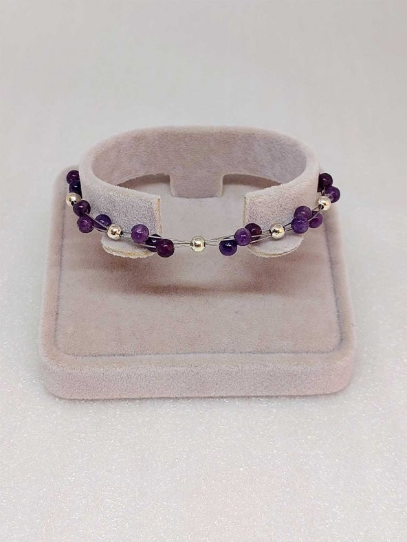 Lepidolit Taşı Bileklik 4mm ürün görseli