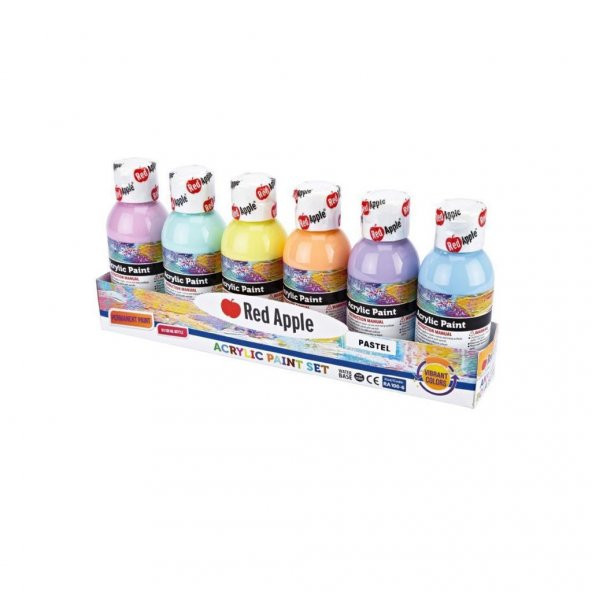 Red Apple Akrilik Boya Pastel Renkler 6 Renk x 100 ml ürün görseli 1