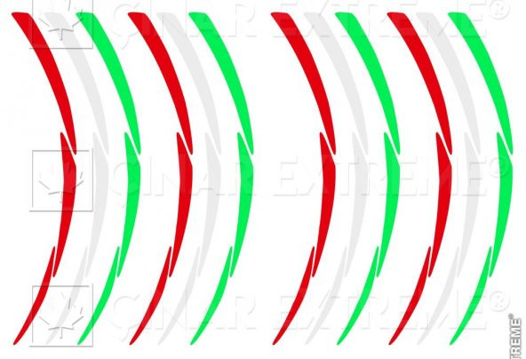 Italy Desing 3 Renk 3 Parçalı Reflektif Jant Şeridi Çınar Extreme