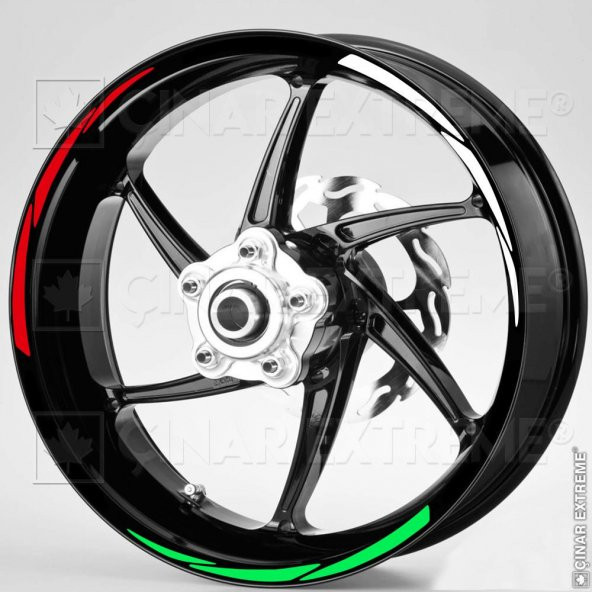 Italy Desing 3 Renk 3 Parçalı Reflektif Jant Şeridi Çınar Extreme - Resim 2