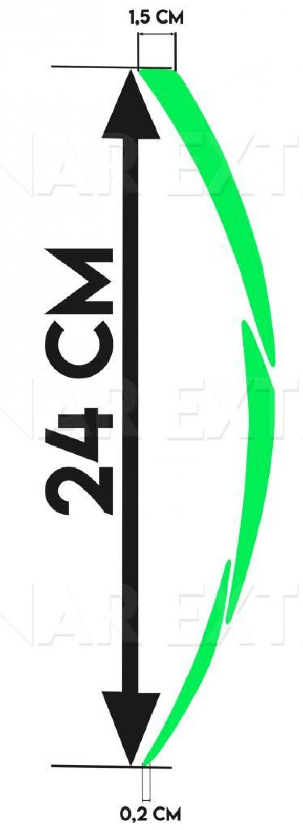 Italy Desing 3 Renk 3 Parçalı Reflektif Jant Şeridi Çınar Extreme - Resim 3