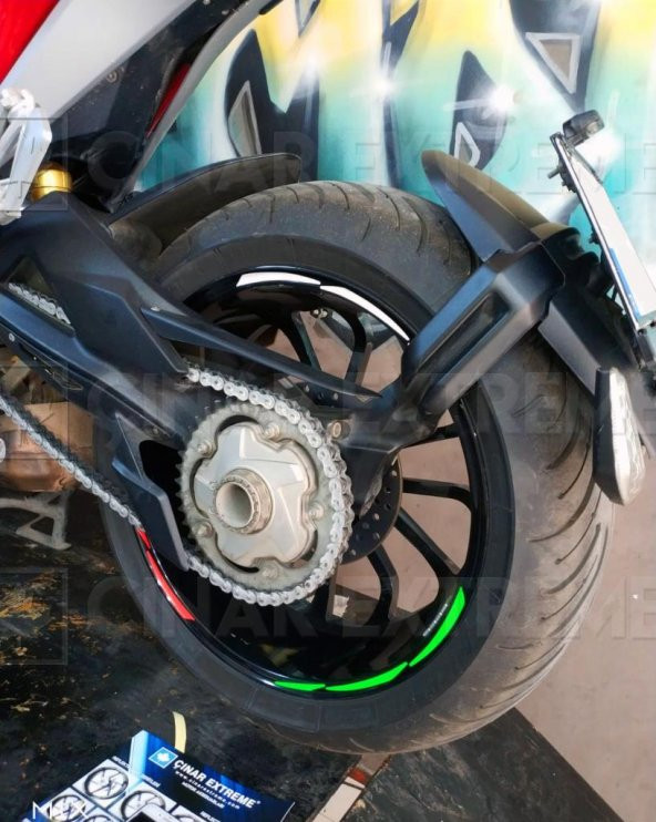 Italy Desing 3 Renk 3 Parçalı Reflektif Jant Şeridi Çınar Extreme - Resim 5