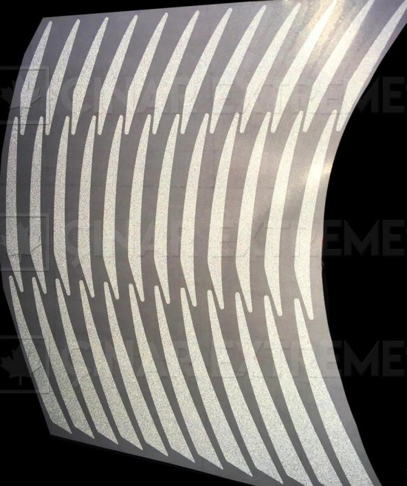 3 Parçalı Reflektif Beyaz Jant Şeridi Çınar Extreme - 3