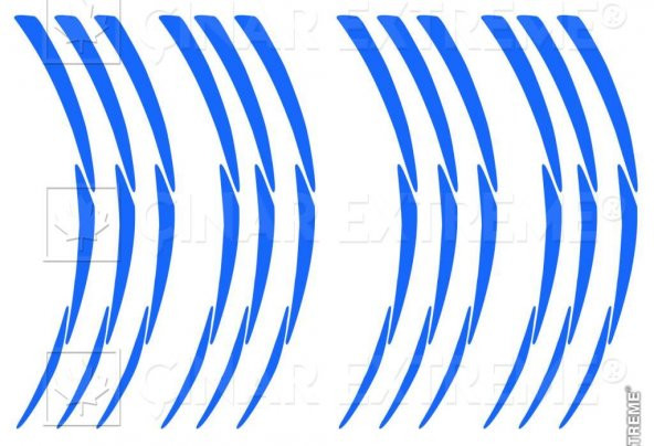 3 Parçalı Reflektif Mavi Jant Şeridi Çınar Extreme