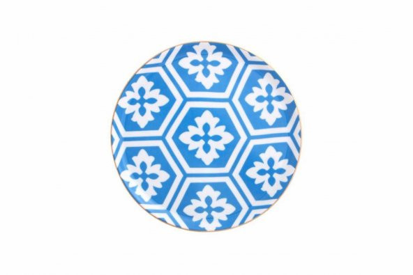 Porland Morocco Desen2 Mavi Düz Tabak 20 cm 04A+P018855