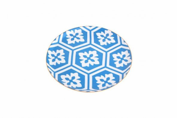 Porland Morocco Desen2 Mavi Düz Tabak 20 cm 04A+P018855 - 2