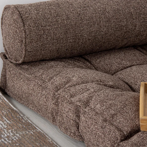 Homedius Sofa Buklet Kapitoneli Yer-Sedir Minderi Beyaz Çift - 8