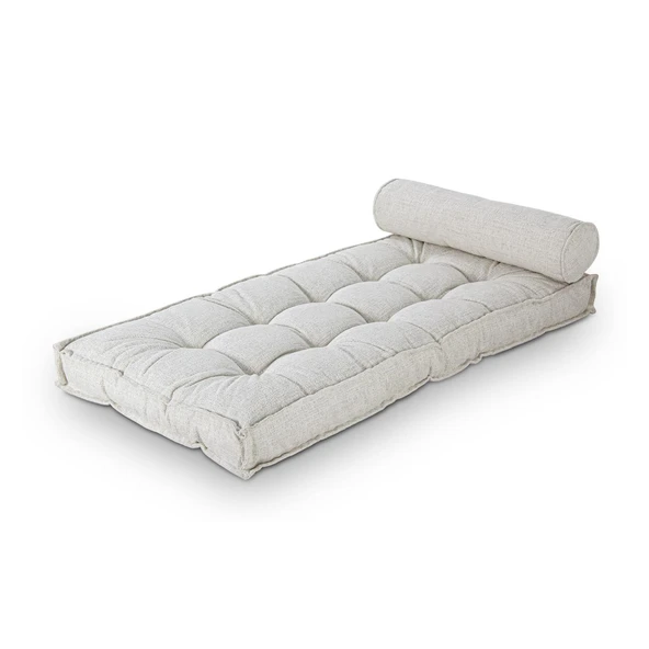 Homedius Sofa Buklet Kapitoneli Yer-Sedir Minderi  Açık Kahverengi Çift - 7