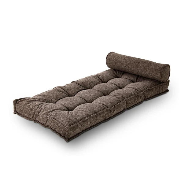 Homedius Sofa Buklet Kapitoneli Yer-Sedir Minderi  Açık Kahverengi Çift - 11