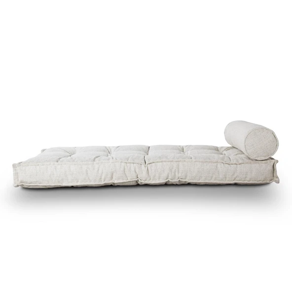 Homedius Sofa Buklet Kapitoneli Yer-Sedir Minderi  Açık Kahverengi Çift - 8