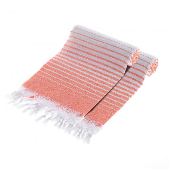 Pamuklu Peştemal Alagra Turuncu 2li Set