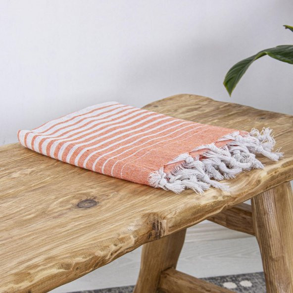 Pamuklu Peştemal Alagra Turuncu 2li Set - 3