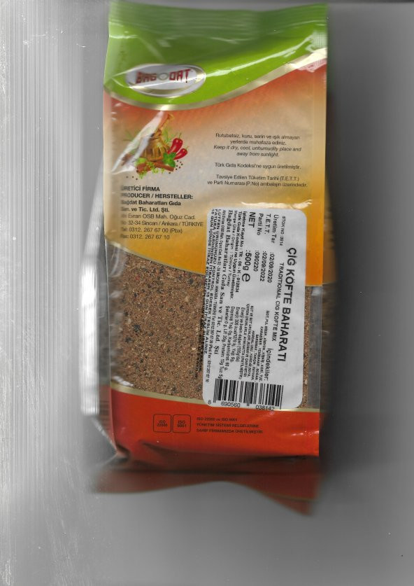 Bağdat Baharat ÇİĞ KÖFTE BAHARATI 500 GR - Resim 2