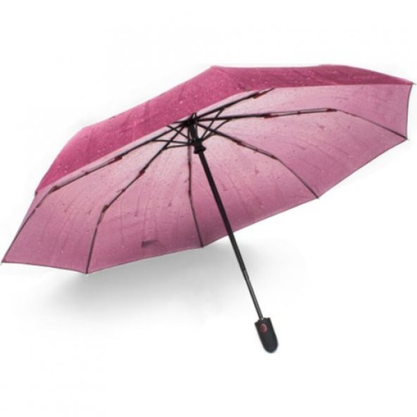 Marlux Yağmur Damla Desenli Otomatik Çanta Boy Bayan Şemsiyesi - 3