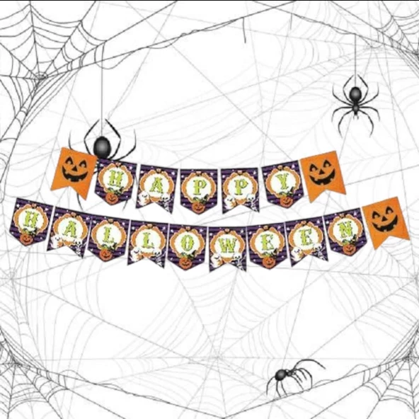 Cadılar Bayramı Zikzak Banner Happy Halloween 17*190cm ürün görseli