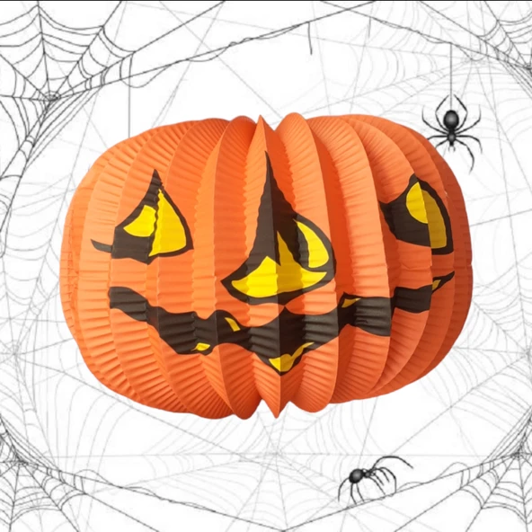 Cadılar Bayramı Kağıt Fener Katlanır Kabak ürün görseli