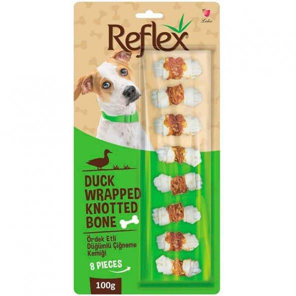 Reflex Ördek Etli Düğümlü 8li Köpek Ödül Kemiği 100 Gr