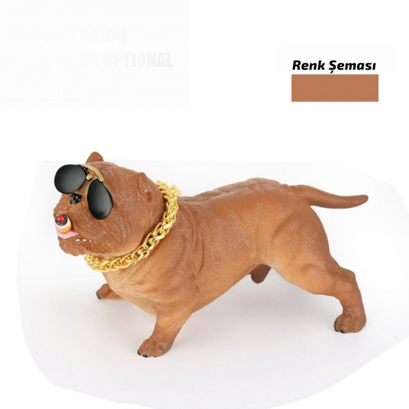 Pitbull Torpido Üstü Simülasyon Süs Köpek Kahverengi Renk - 8
