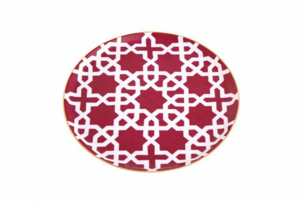 Porland Morocco Desen5 Fuşya Düz Tabak 20 cm 04A+P018861 - Resim 2