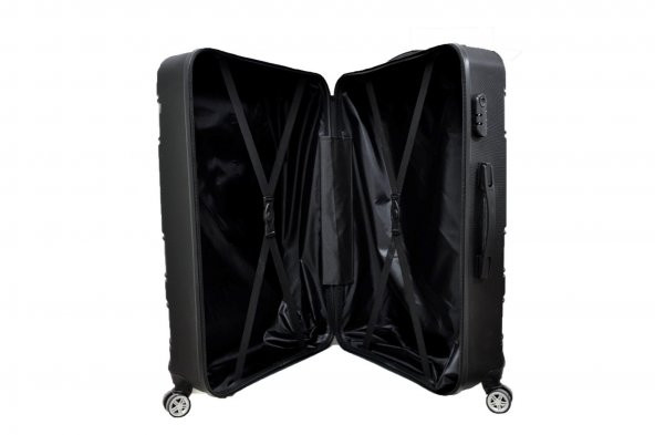 Bene Unisex ABS Sert Kabuk Tekerlekli Küçük Kabin Boy Valiz Bavul 113-Vk - 3