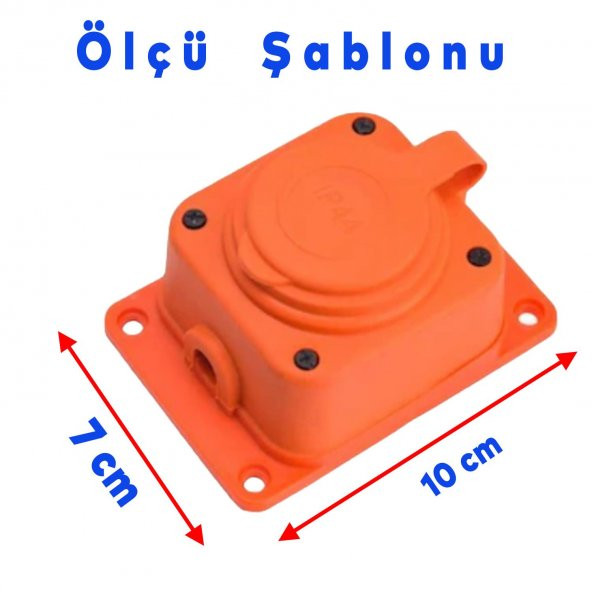 Bylion Monofaze Kauçuklu Kablo Bahçe Sıva Üstü Dış Mekan Korunaklı Priz Kapaklı Turuncu Tek Tekli - Resim 2