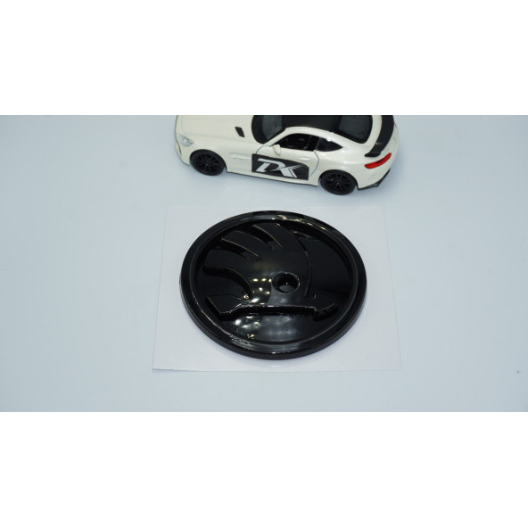 DK Tuning Skoda Ön Kaput 9cm Yeni Nesil Parlak Siyah Logo Amblem - 3