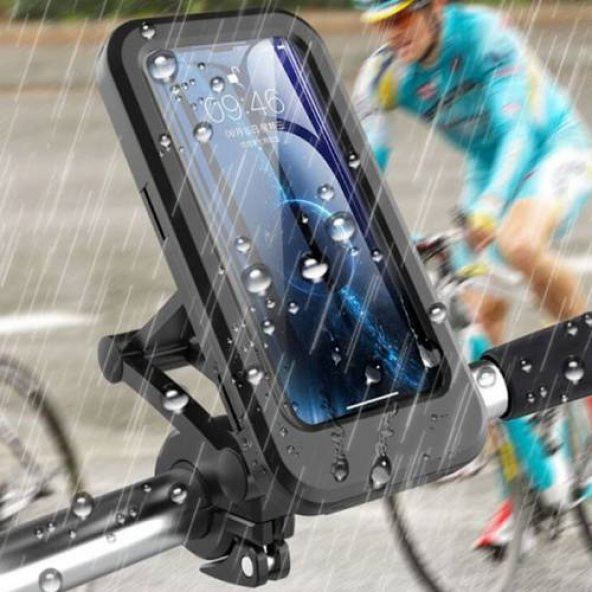Polham Ayarlanabilir Su Geçirmez Motosiklet Bisiklet Telefon Tutucu Bisiklet Telefon Tutucu 7 inc - 2