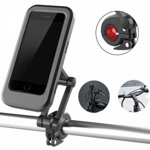 Polham Ayarlanabilir Su Geçirmez Motosiklet Bisiklet Telefon Tutucu Bisiklet Telefon Tutucu 7 inc - 7