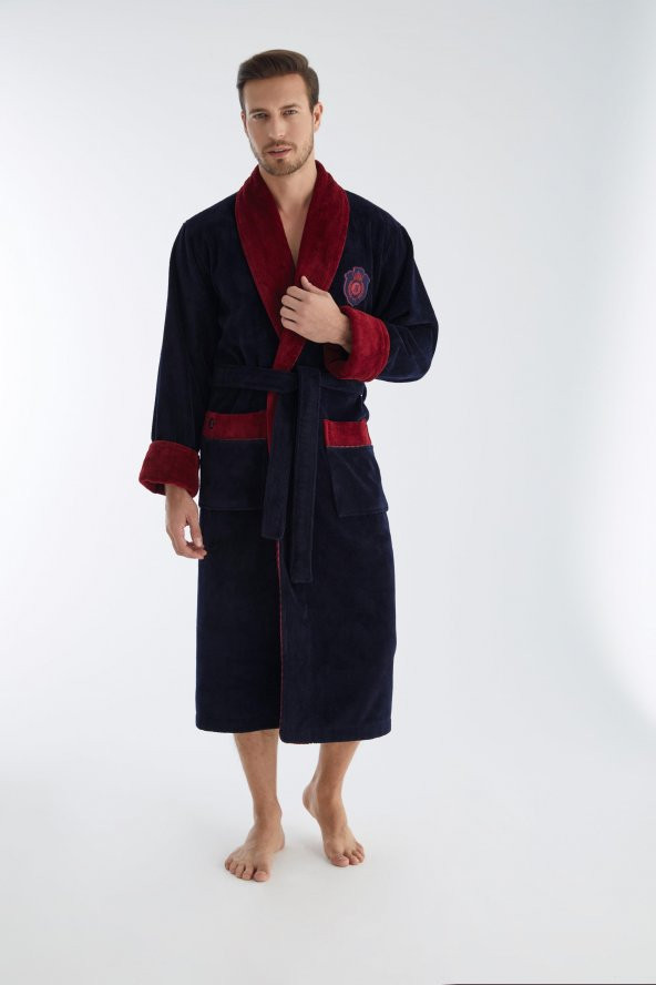 NS TAÇ Nakış Şalyaka Bambu Cotton Erkek Bornozu - 2