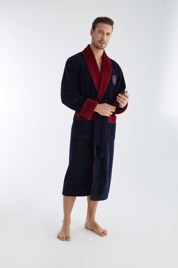 NS TAÇ Nakış Şalyaka Bambu Cotton Erkek Bornozu - 4