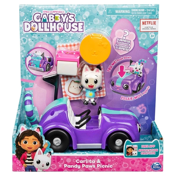 Gabby'nin Dollhouse Carlita ve Pandy Paws Piknik Aracı