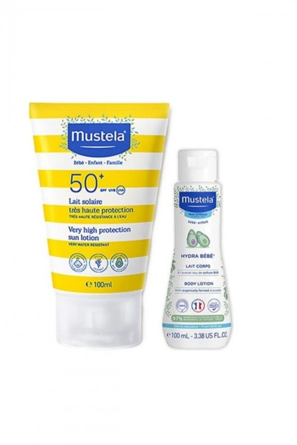 Mustela Güneş Losyonu SPF50 100 ml + Mustela Hydra Bebe 50 ml